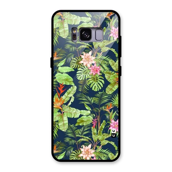 Tiny Flower Leaves Glass Back Case for Galaxy S8