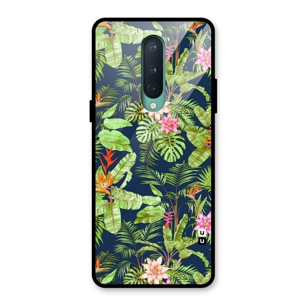 Tiny Flower Leaves Glass Back Case for OnePlus 8
