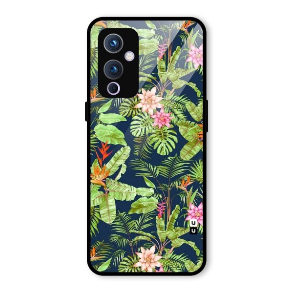 Tiny Flower Leaves Glass Back Case for OnePlus 9