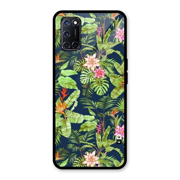 Tiny Flower Leaves Glass Back Case for Oppo A52