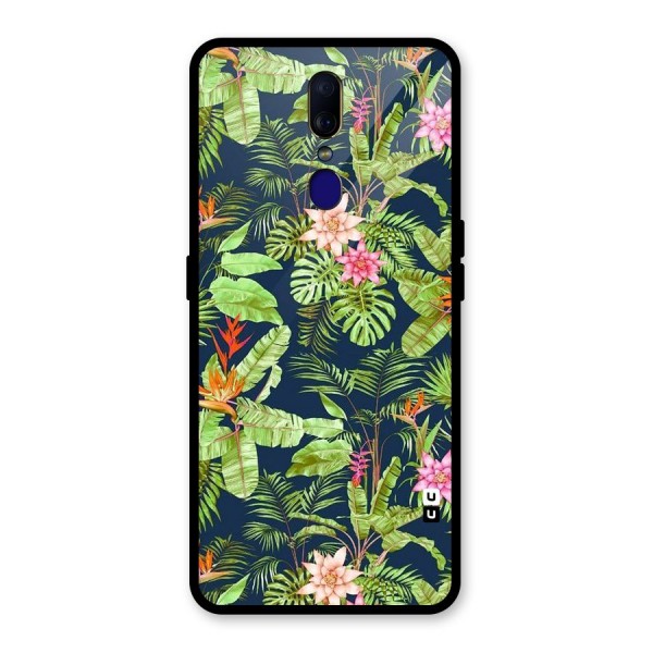 Tiny Flower Leaves Glass Back Case for Oppo F11