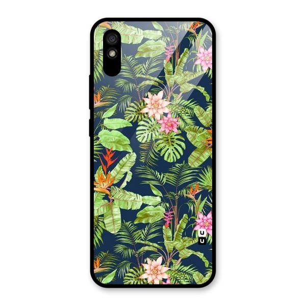 Tiny Flower Leaves Glass Back Case for Redmi 9A