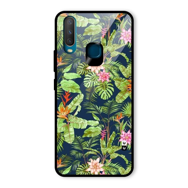 Tiny Flower Leaves Glass Back Case for Vivo Y12