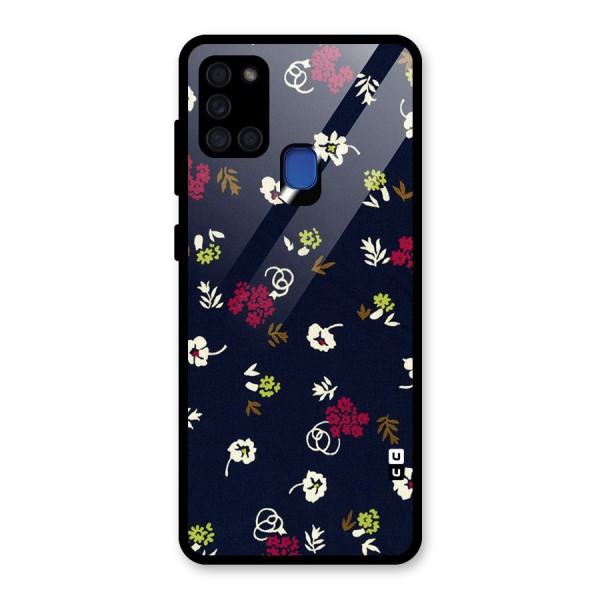 Tiny Flowers Glass Back Case for Galaxy A21s