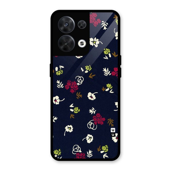 Tiny Flowers Glass Back Case for Oppo Reno8 5G