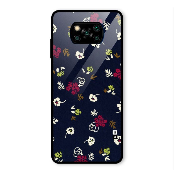 Tiny Flowers Glass Back Case for Poco X3 Pro