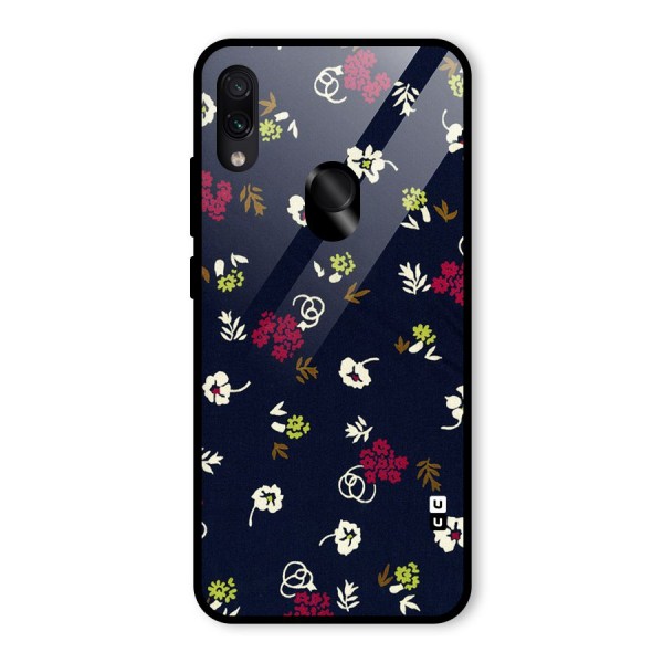 Tiny Flowers Glass Back Case for Redmi Note 7