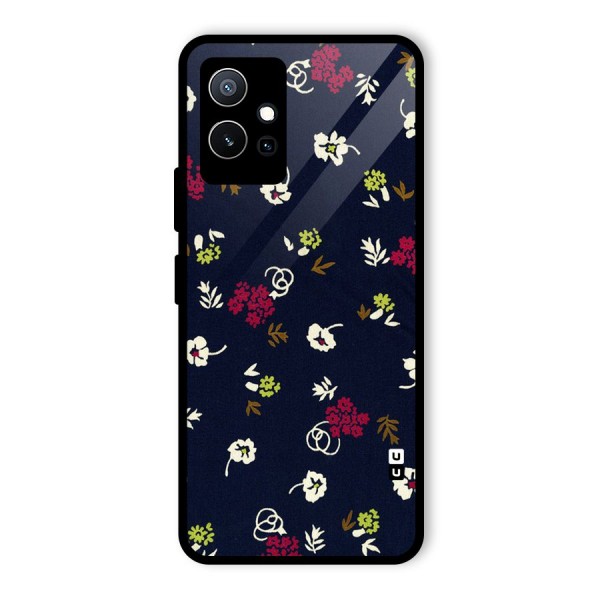 Tiny Flowers Glass Back Case for Vivo T1 5G