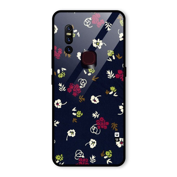 Tiny Flowers Glass Back Case for Vivo V15