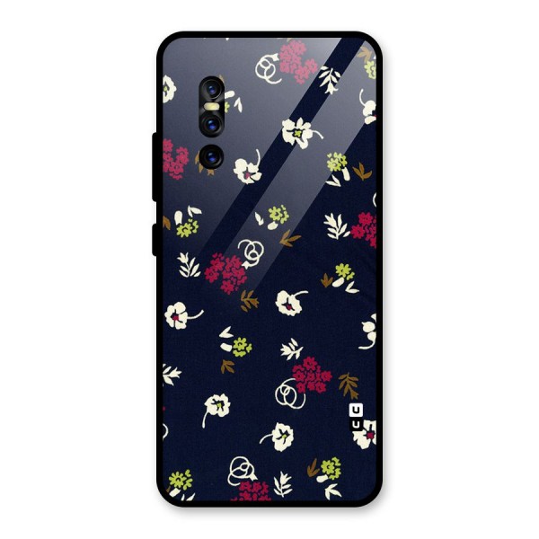 Tiny Flowers Glass Back Case for Vivo V15 Pro