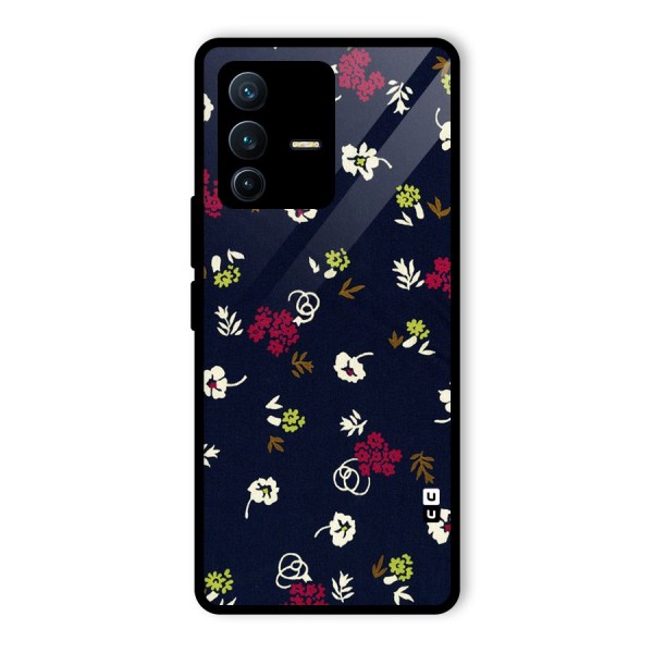 Tiny Flowers Glass Back Case for Vivo V23 Pro