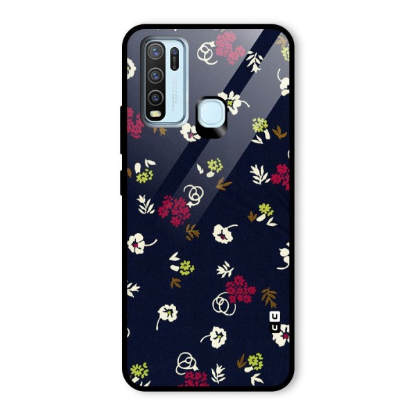 Tiny Flowers Glass Back Case for Vivo Y30