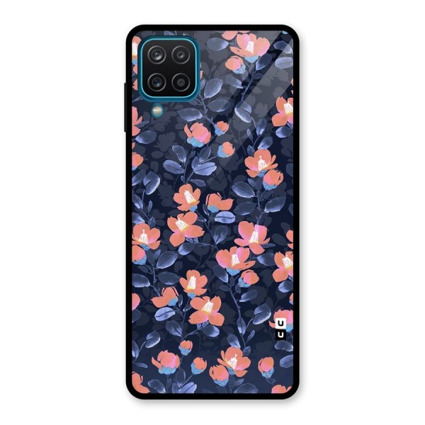 Tiny Peach Flowers Glass Back Case for Galaxy A12