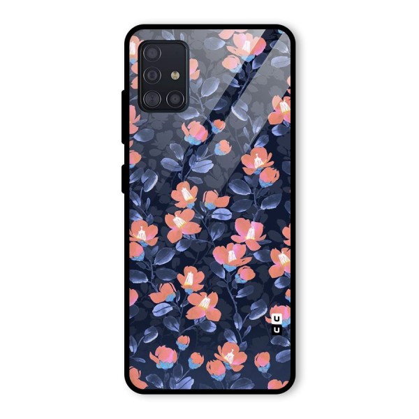 Tiny Peach Flowers Glass Back Case for Galaxy A51