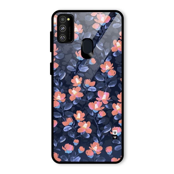 Tiny Peach Flowers Glass Back Case for Galaxy M21