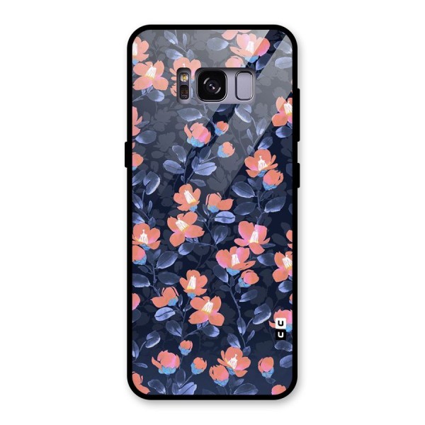 Tiny Peach Flowers Glass Back Case for Galaxy S8