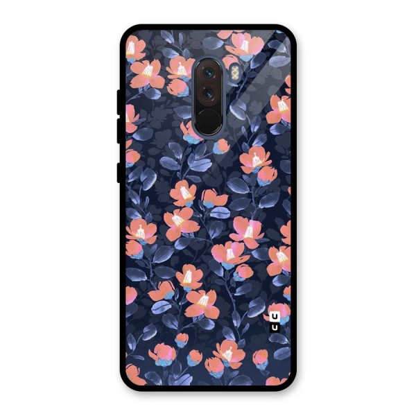 Tiny Peach Flowers Glass Back Case for Poco F1