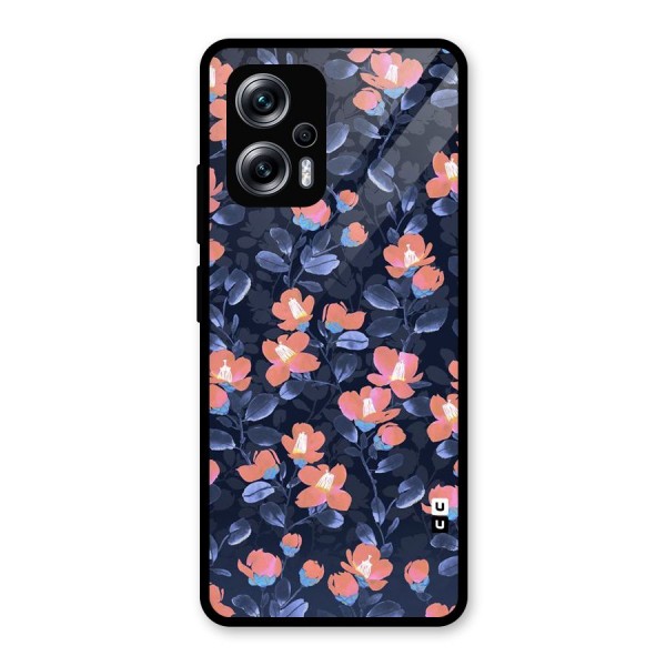 Tiny Peach Flowers Glass Back Case for Redmi K50i