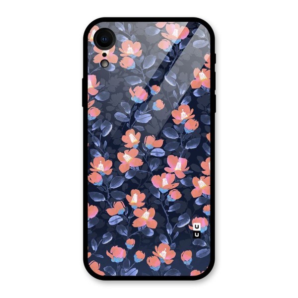 Tiny Peach Flowers Glass Back Case for XR