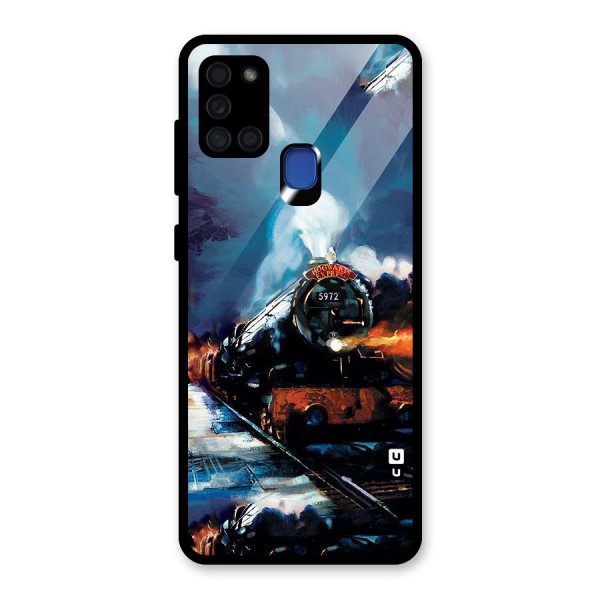 Train Art Glass Back Case for Galaxy A21s