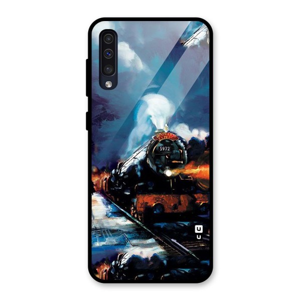 Train Art Glass Back Case for Galaxy A50s