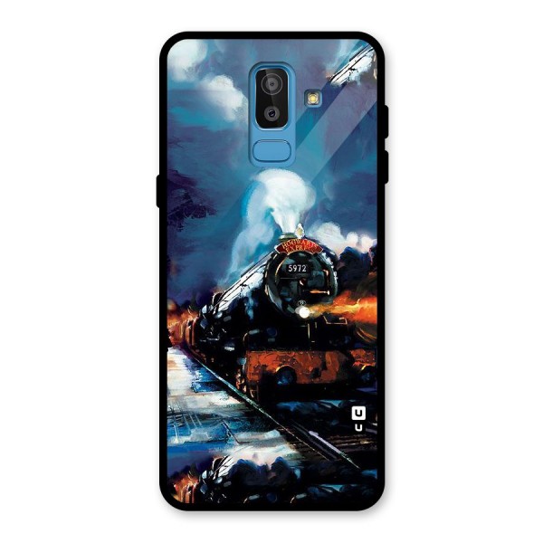 Train Art Glass Back Case for Galaxy J8