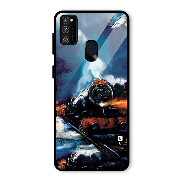 Train Art Glass Back Case for Galaxy M21