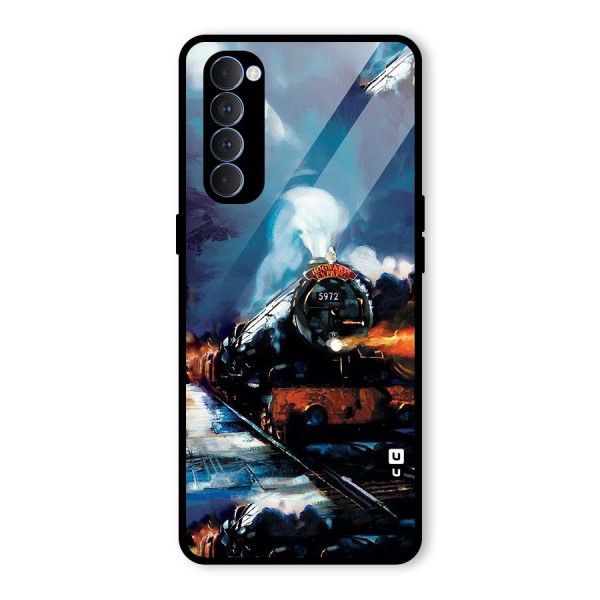 Train Art Glass Back Case for Oppo Reno4 Pro