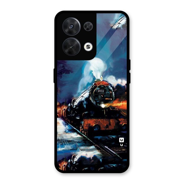 Train Art Glass Back Case for Oppo Reno8 5G