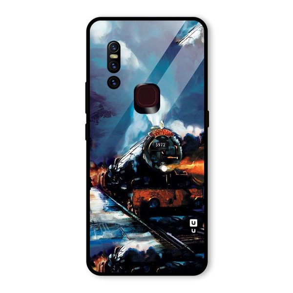 Train Art Glass Back Case for Vivo V15