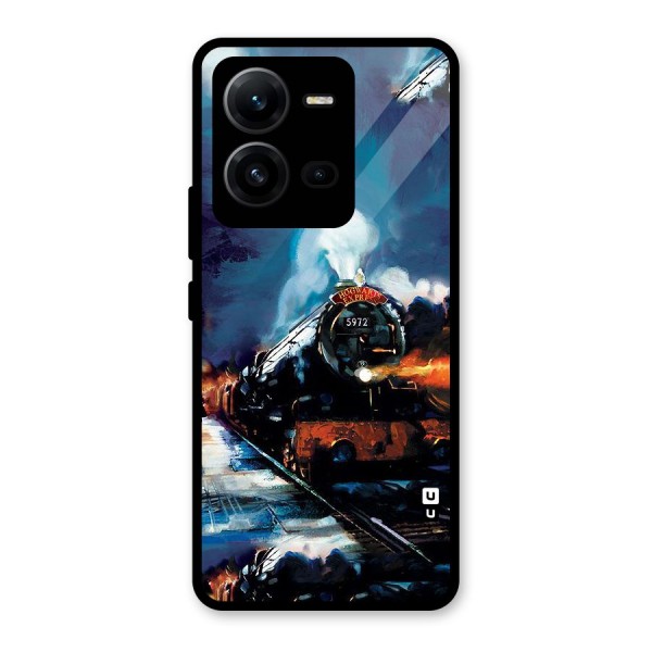 Train Art Glass Back Case for Vivo V25