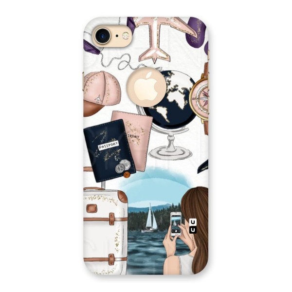 Travel Diaries Back Case for iPhone 8 Logo Cut