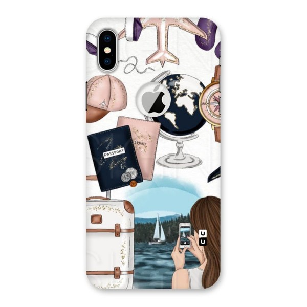 Travel Diaries Back Case for iPhone XS Logo Cut