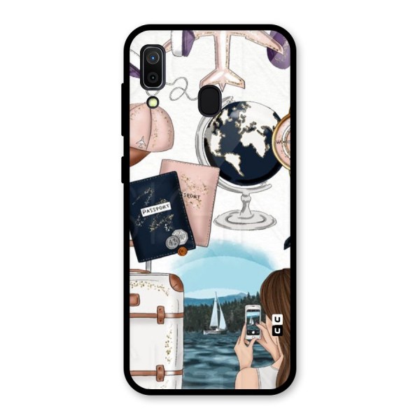 Travel Diaries Glass Back Case for Galaxy A30