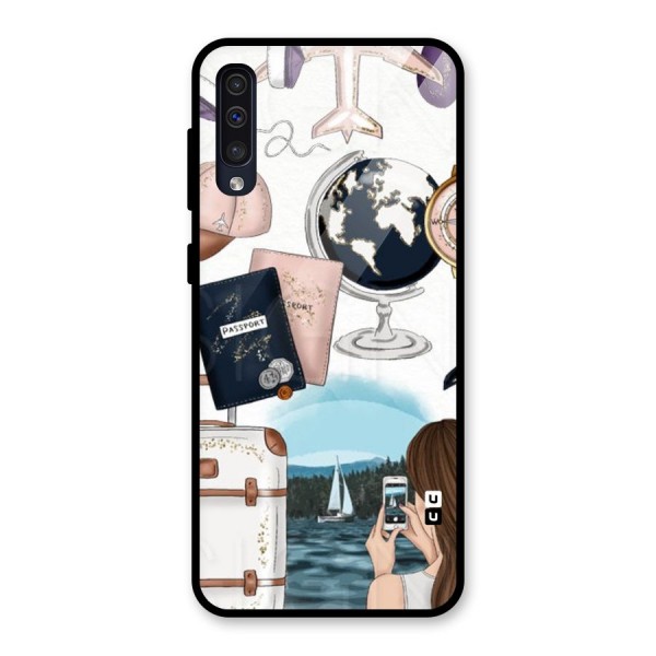 Travel Diaries Glass Back Case for Galaxy A50s