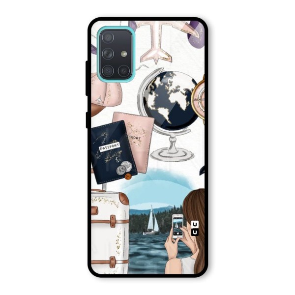 Travel Diaries Glass Back Case for Galaxy A71