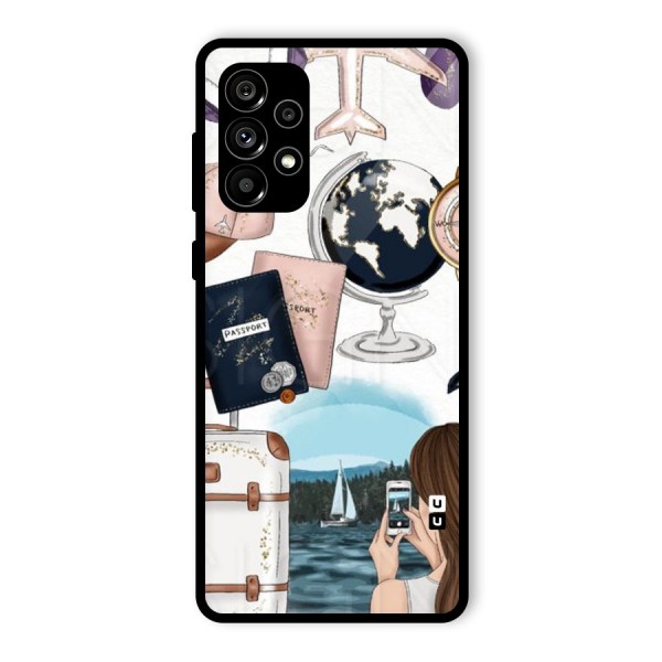 Travel Diaries Glass Back Case for Galaxy A73 5G