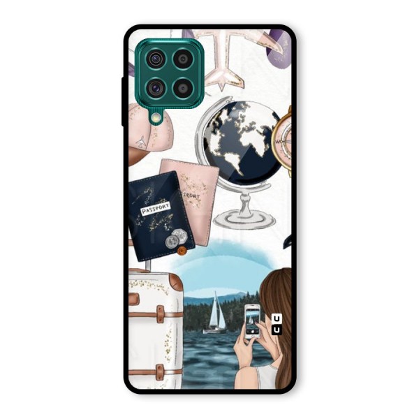 Travel Diaries Glass Back Case for Galaxy F62