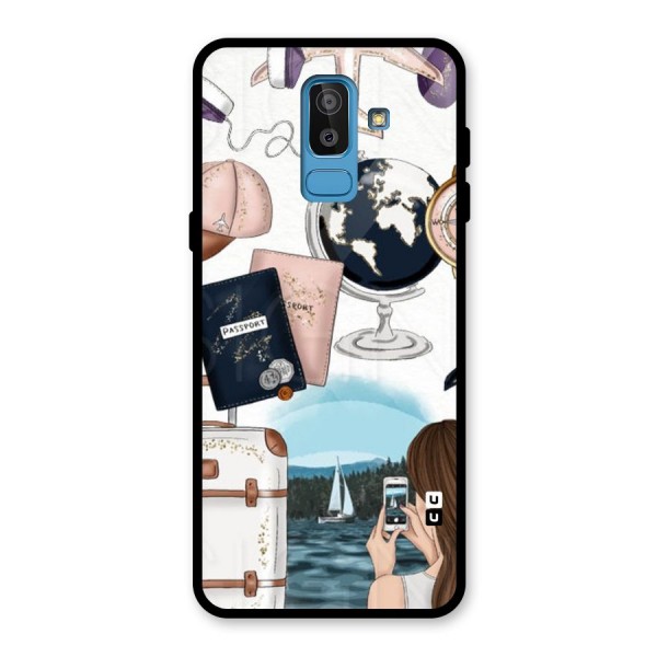 Travel Diaries Glass Back Case for Galaxy J8