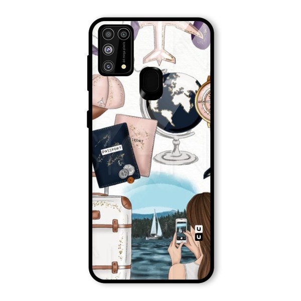 Travel Diaries Glass Back Case for Galaxy M31