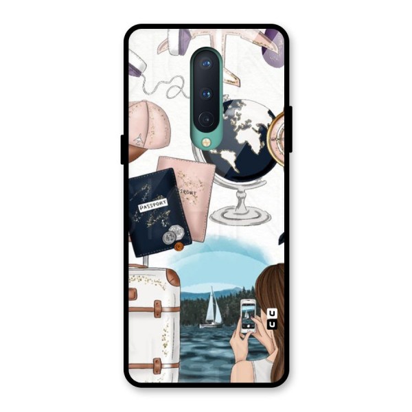 Travel Diaries Glass Back Case for OnePlus 8