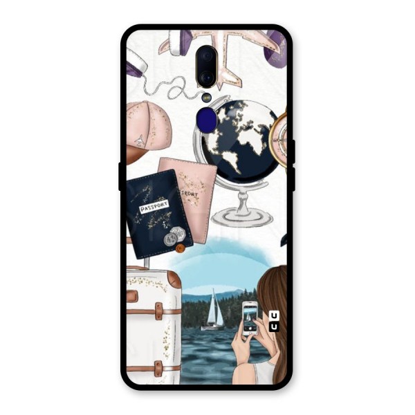 Travel Diaries Glass Back Case for Oppo F11