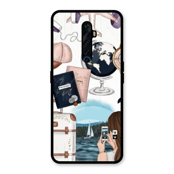 Travel Diaries Glass Back Case for Oppo Reno2 Z