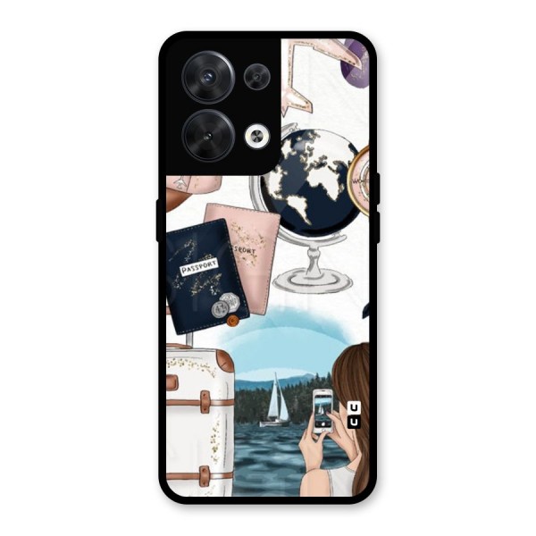 Travel Diaries Glass Back Case for Oppo Reno8 5G