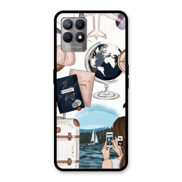 Travel Diaries Glass Back Case for Realme 8i