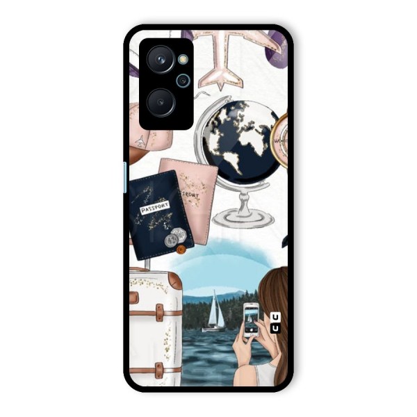 Travel Diaries Glass Back Case for Realme 9i