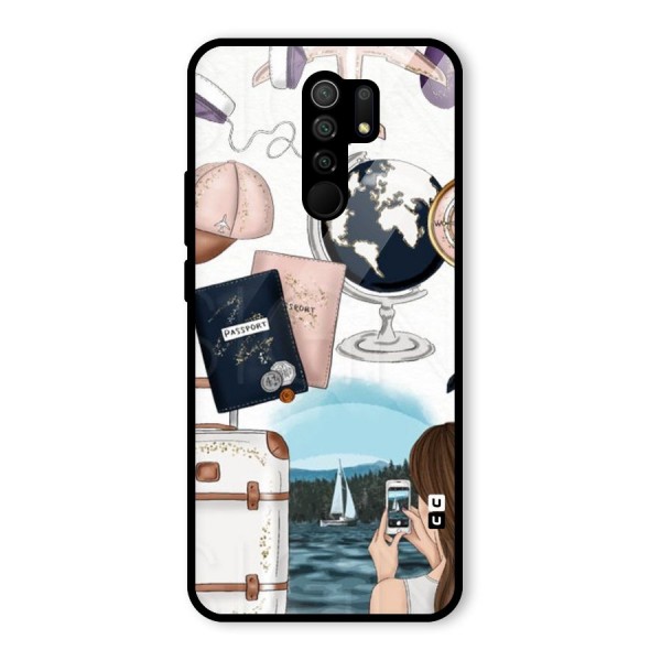 Travel Diaries Glass Back Case for Redmi 9 Prime