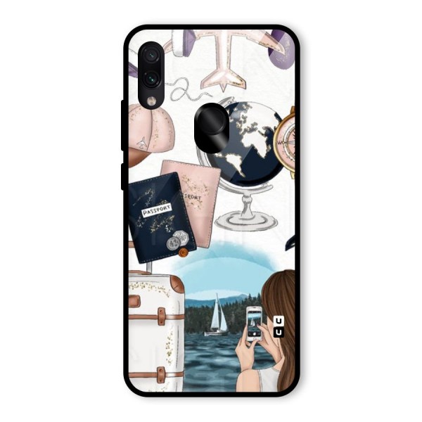 Travel Diaries Glass Back Case for Redmi Note 7