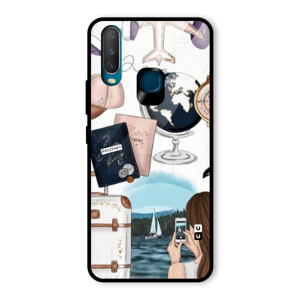 Travel Diaries Glass Back Case for Vivo Y12