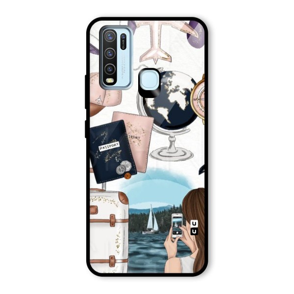 Travel Diaries Glass Back Case for Vivo Y30